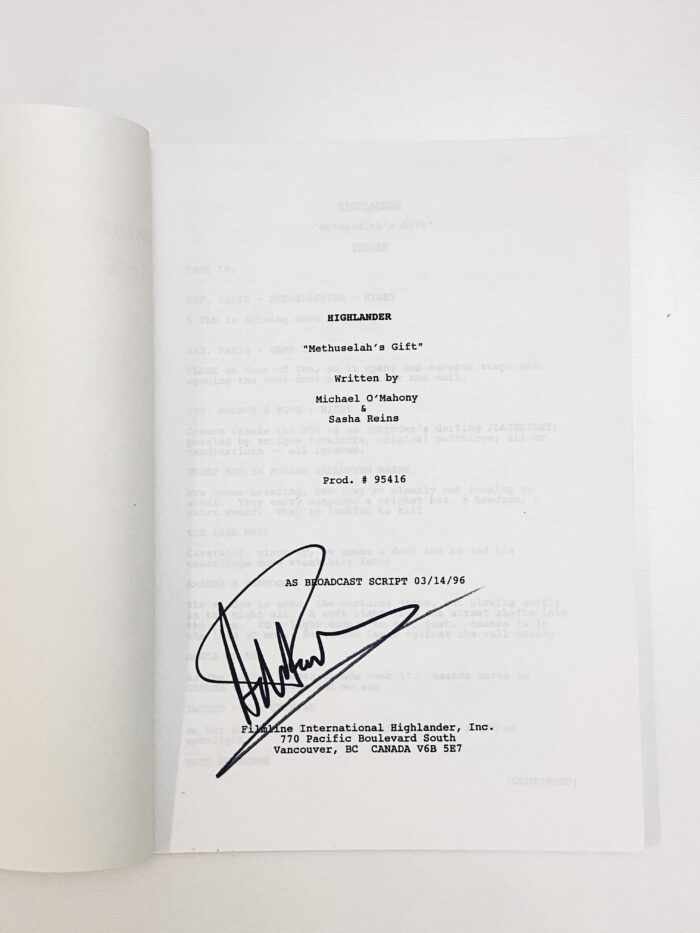 Methuselah's Gift Signed Script